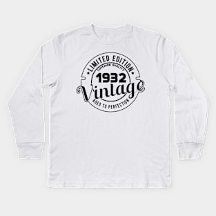 1932 VINTAGE - BIRTHDAY GIFT Kids Long Sleeve T-Shirt